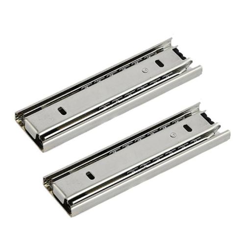 6" 16cm Thickened 3-Section Ball Slide Mute Drawer Track Rail - 1