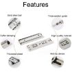 6" 16cm Thickened 3-Section Ball Slide Mute Drawer Track Rail - 5