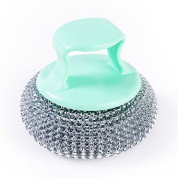 Removable Wire Ball Kitchen Brush for Pots & Dishes (Random Handle) - 1