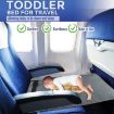 Kids Airplane Seat Extender 79x44cm Portable Travel Cushion Gray - 7