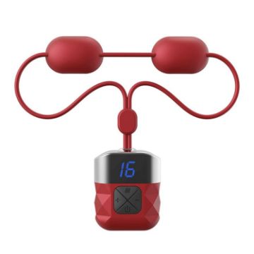 Red Mini Hanging Neck EMS Pulse Cervical Massager for Shoulder Therapy - 1