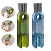 3 In 1 U Shaped Cup Lid & Water Bottle Groove Cleaning Brush (Gray) - 2