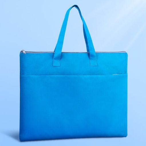 BeiDuoMei A3 Art Drawing Handbag - Simple Blue Student File Storage Bag - 1