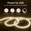 2m Blue USB 5V LED Light Strip Flexible Neon Silicone Soft Strips Set - 6