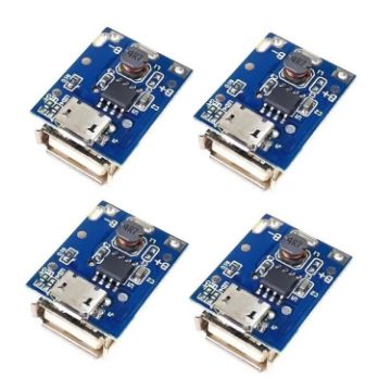 4pcs 5V Boost Converter Step-Up Module with LED Display & Micro USB - 1