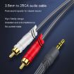 JINGHUA 3.5mm to 2RCA Audio Cable, 3m Grey - Game Console/Outdoor Use - 7