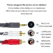 JINGHUA 3.5mm to 2RCA Audio Cable 5m Grey for Game Console & Outdoor Use - 3