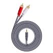 JINGHUA 15m 3.5mm to 2RCA Audio Cable for Game Console (Grey) - 1