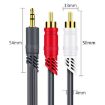 JINGHUA 15m 3.5mm to 2RCA Audio Cable for Game Console (Grey) - 2