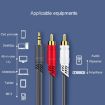 JINGHUA 15m 3.5mm to 2RCA Audio Cable for Game Console (Grey) - 5