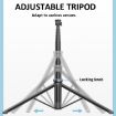 2m Black Metal Tripod Selfie Stick with 4 Expansion Interfaces for Phone - 8