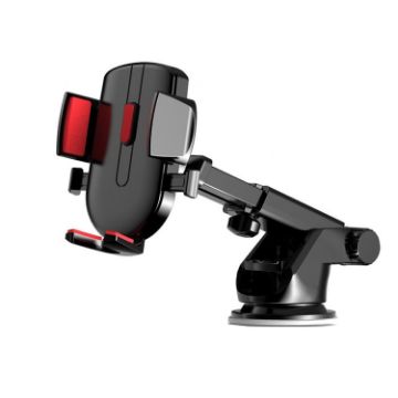 Red Universal Suction Cup Car Phone Holder - Telescopic Navigation Bracket - 1