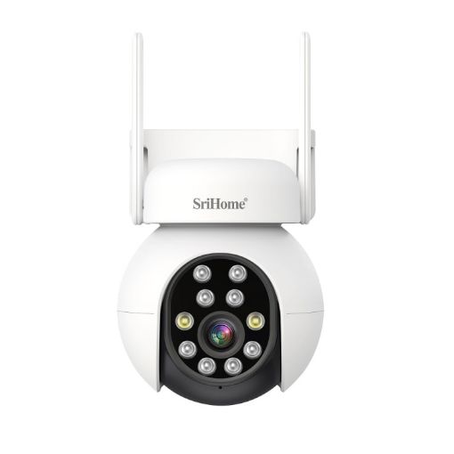 SriHome SH052 5MP PTZ IP Camera, AI Tracking, Night Vision, US Plug - 1