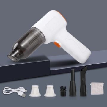 Wireless Car Vacuum Cleaner - 260W Brushless, 2 Filters, Storage Bag, White - 1
