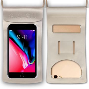 Waterproof TPU Phone Case 30m - Transparent Touch Screen Bag (Champagne) - 1