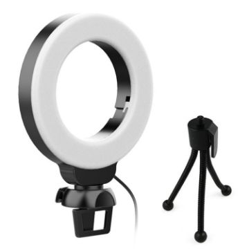 YRing48 4" 48LED Laptop Camera Ring Light with Tripod for Video Calls - 1