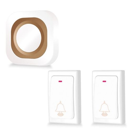 Wireless Home Doorbell, Self-Generated, No Batteries, 2 For 1 White (EU Plug) - 1