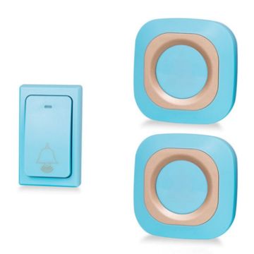 Wireless Home Doorbell, Self-Generated, No Batteries, 1 For 2 Blue (US Plug) - 1