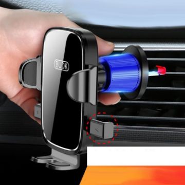 BUDK Anti-shake Car Phone Bracket - Air Vent Gravity Support Stand (Black) - 1