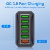 6-Port USB Travel Charger Power Adapter, Quick Charge, White US Plug - 5