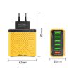 6-Port USB Travel Charger, Quick Charge, Yellow AU Plug Adapter - 3