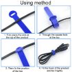 20pcs Blue T-Shape Nylon Data Cable Strap 12x200mm Binding Tie - 5