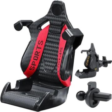Red Ribbon Car Gravity Air Outlet Phone Holder - Navigation Compatible - 1