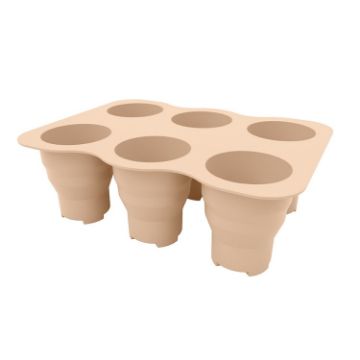6 Holes Silicone Folding Nursery Box for Vegetables & Flowers, Skin Color - 1