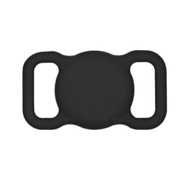 Airtag Pet Collar Tracker Silicone Case - Dog Anti-lost Cover (Black) - 1