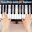 Removable Silicone Piano Notes Guide for 61-Key Keyboard - White Text - 6