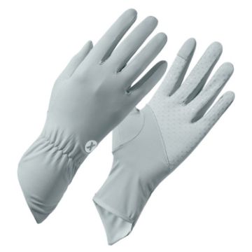 Summer Thin Ice Silk Anti-Slip Sunscreen Riding Gloves, One Size Gray - 1