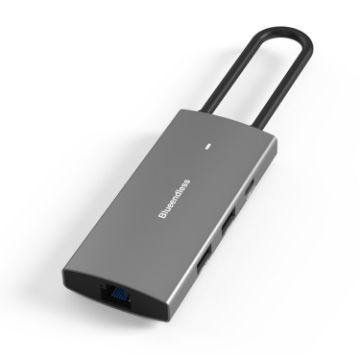Blueendless 4K60Hz Type-C Docking Station, 6-in-1 with Gigabit LAN, Gray - 1