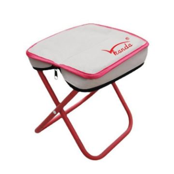 Kanda Red Portable Folding Fishing Chair Outdoor Travel Sketching Stool - 1