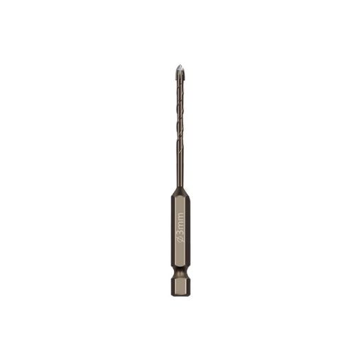 3mm Hex Shank Spiral Flute Alloy Drill Bits for Glass Tile, Four Edge - 1
