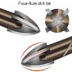 3mm Hex Shank Spiral Flute Alloy Drill Bits for Glass Tile, Four Edge - 4