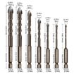 5mm Hex Shank Spiral Flute Drill Bits for Glass Tile - Four Edge Drivers - 3