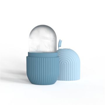 Silicone Wave Pattern Ice Cube Mold for Facial Beauty Massage (Blue) - 1