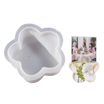 2pcs Flower Business Card Holder Photo Clip Resin Mold DIY Crystal Glue - 1