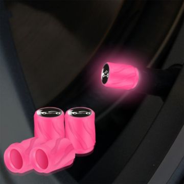 Luminous Car Motorcycle Tire Valve Caps 4pcs Set - Pink Sports Car - 1