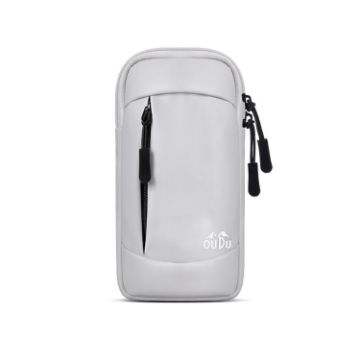 OUDU Light Gray Unisex Outdoor Running Cell Phone Arm Bag Pouch - 1