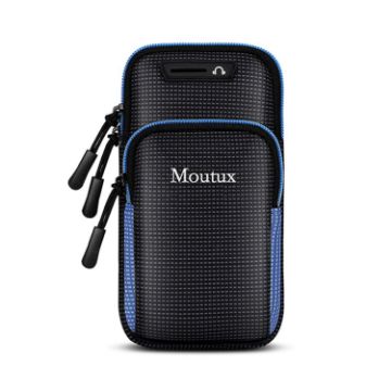 Moutux Waterproof Running Armband - Unisex Blue Cell Phone Holder - 1