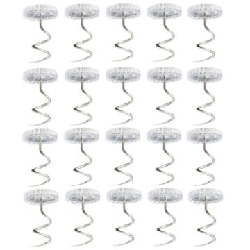 Twist Nails 20pcs Box - Transparent Spiral Sofa Cushion Fixer Round - 1