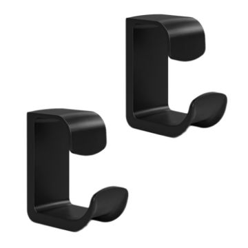 Bathroom Shelf & Washbasin Hook - No-Punch Wall Storage Rack (2pcs, Black) - 1