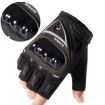 Men's Blue Half Finger Motorcycle Gloves - Tactical, Hiking, Outdoor Sports - 4