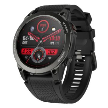 Outdoor Sports Smart Watch - 1.43" AMOLED Screen, Bluetooth, Black - 1