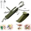 7-in-1 Multifunctional Outdoor Camping Folding Tableware - Black - 6