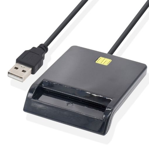 USB 2.0 Smart Card Reader for IC/Bank/ID/SD Cards (No Disc) - 1