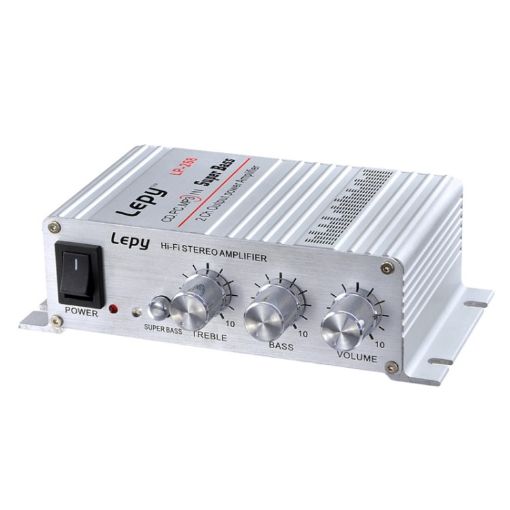 Lepy LP-268 DC12V High Fidelity Car/Motorcycle Amplifier - Silver - 1