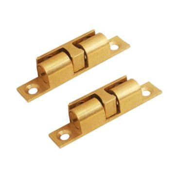 Medium Gold 2pcs Cabinet Magnetic Spring Buckle Ball Door Sucker - 1