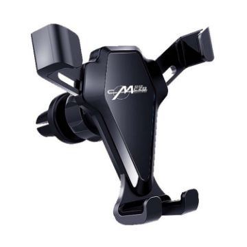 Black Snap-On Air Vent Gravity Cell Phone Holder for Car Navigation - 1